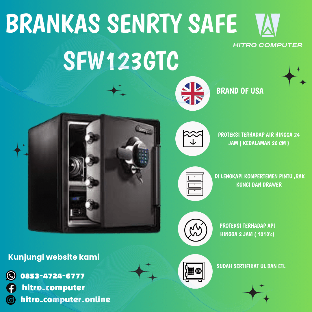 BRANKAS SENRTY SAFE SFW123GTC NON FINGERPRINT