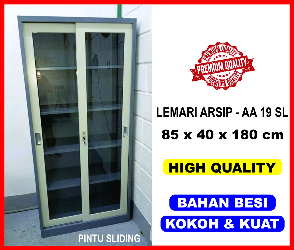 Lemari Arsip Besi Lemari Kantor Pintu Kaca Sliding