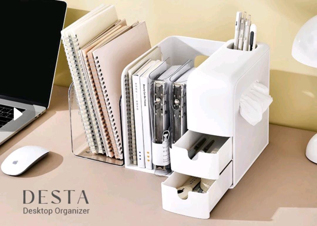 desk organizer rak buku meja tempat penyimpanan alat tulis stationery