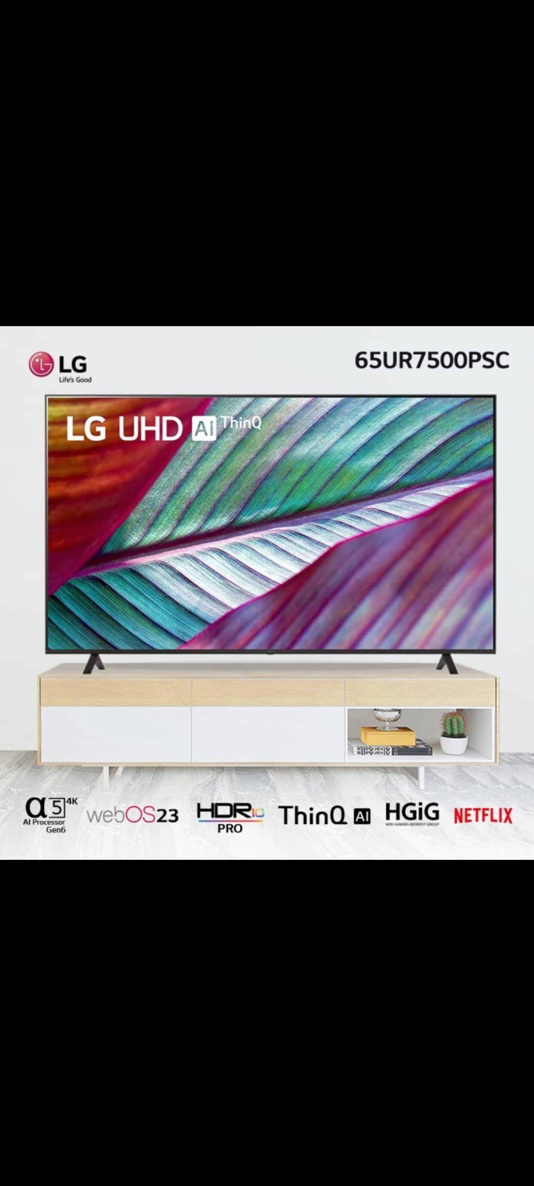 TV LG 65 INC UHD 65UQ7500 + BRACKET + PEMASANGAN INSTALASI 