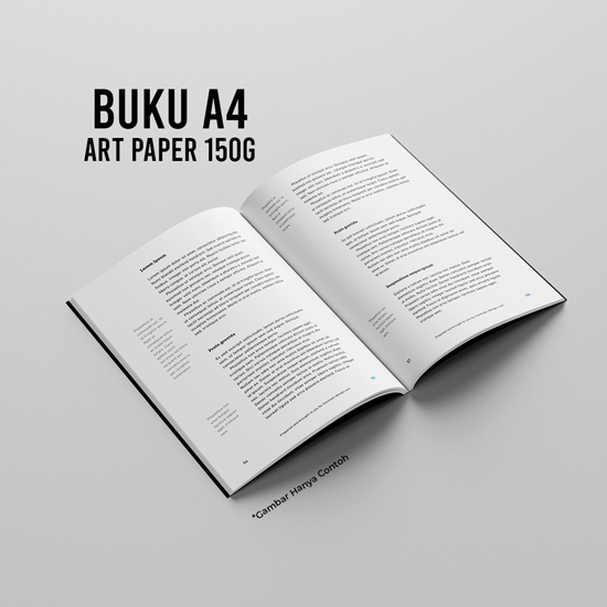 CETAK BUKU ART/MAT PAPER UKURAN A4 150 gsm