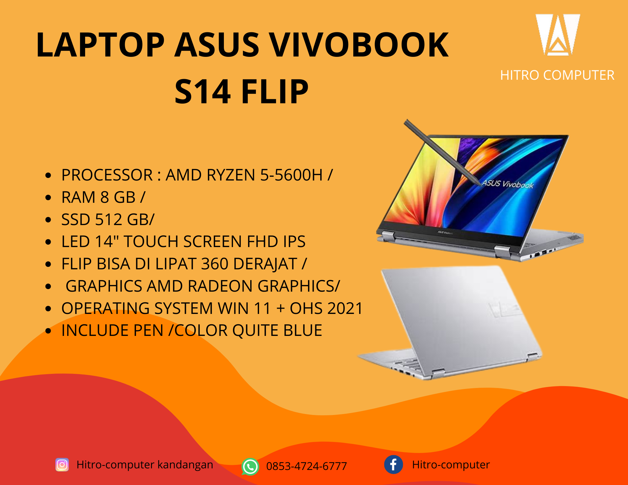 LAPTOP ASUS VIVOBOOK S14 FLIP