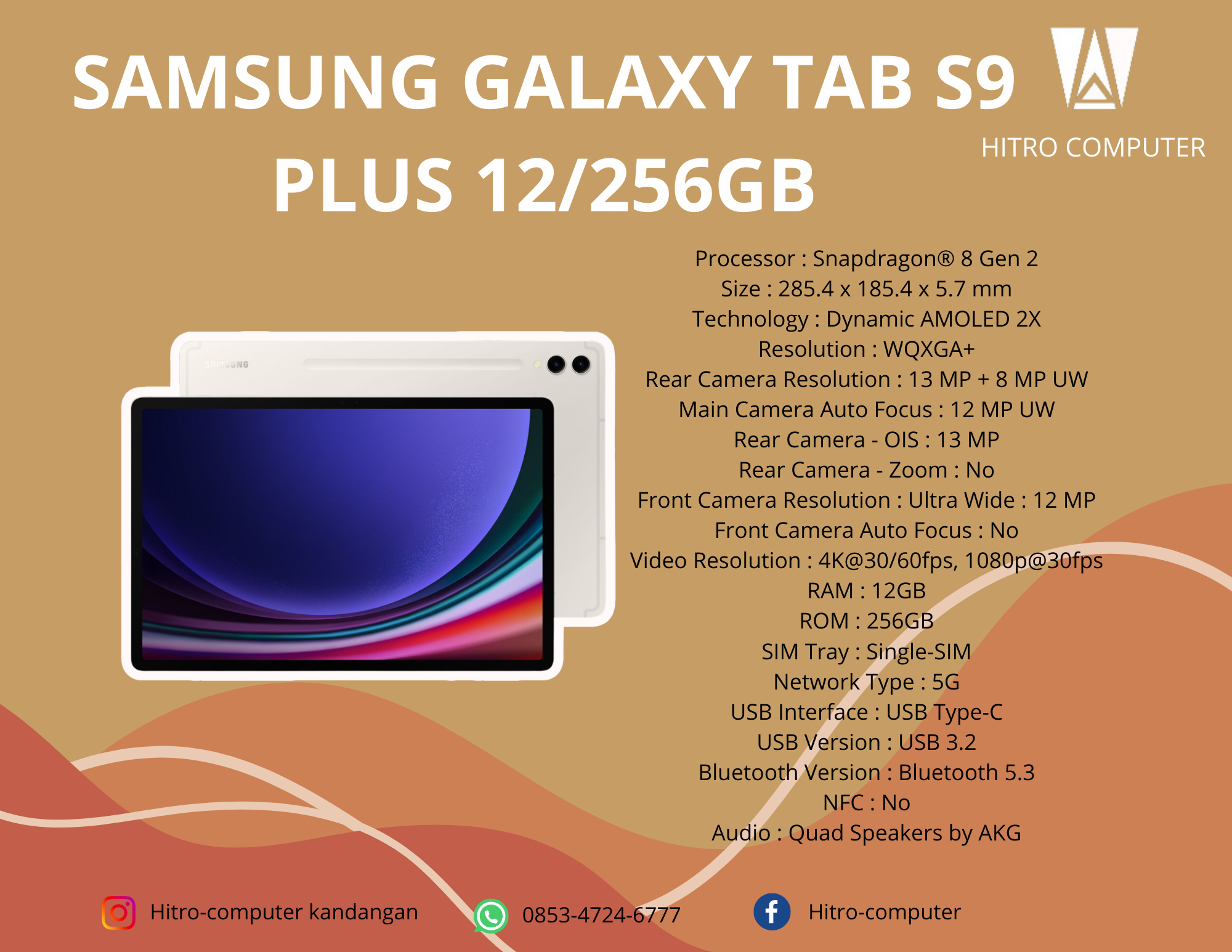 SAMSUNG GALAXY TAB S9 PLUS 12/256GB