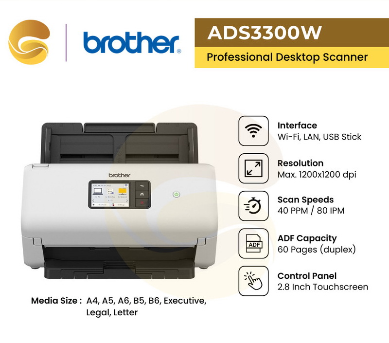 Desktop Document Scanner ADS-3300W