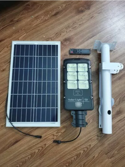 lampu jalan pju solar sel 300w 300 w panel surya matahari 2in1 (Terpasang)