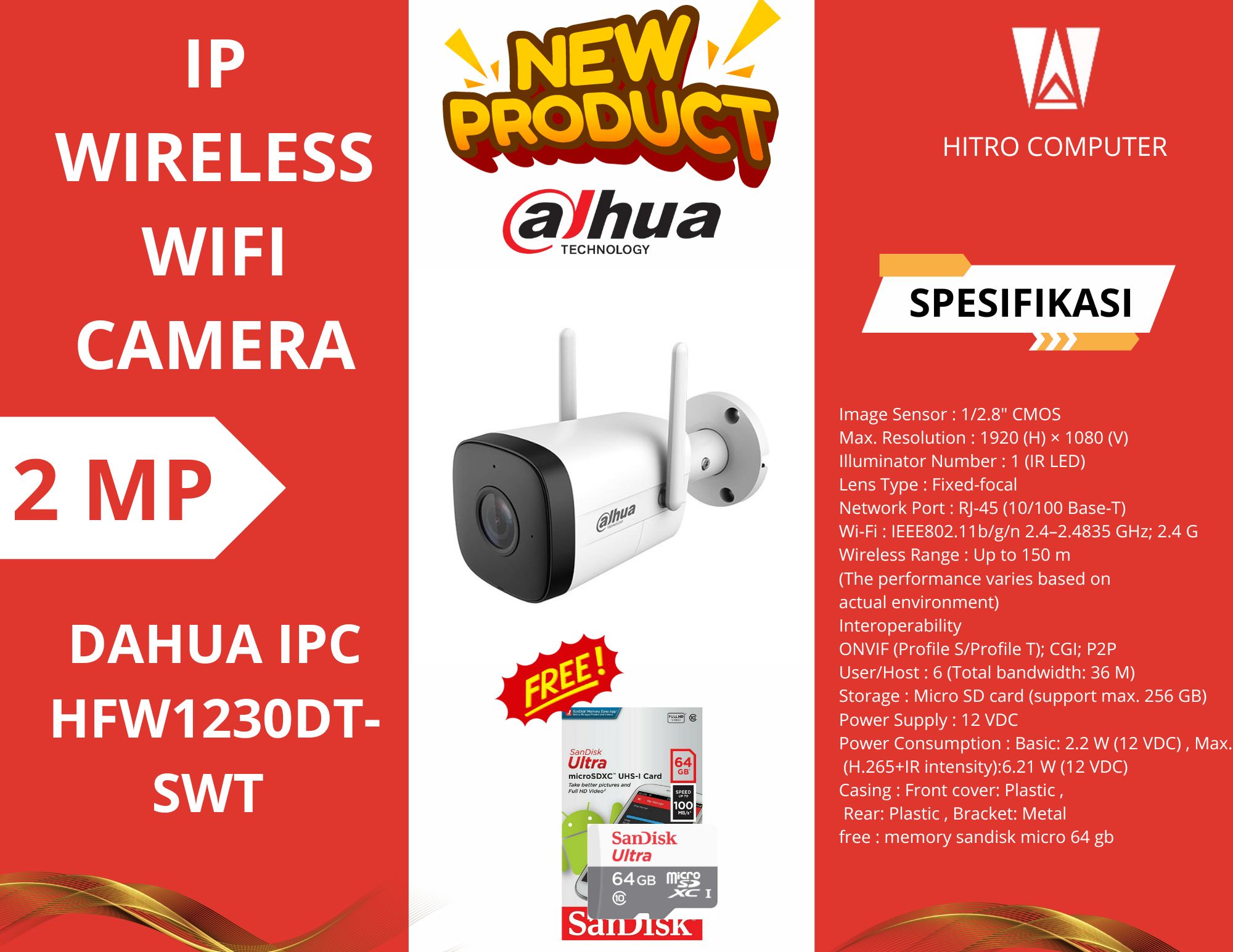 IP WIRELESS WIFI CAMERA DAHUA 