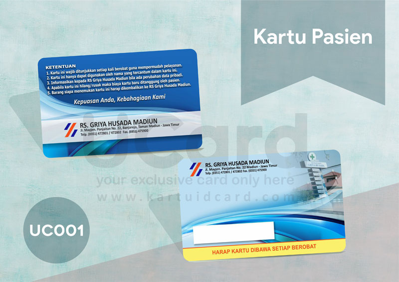 Cetak Custom Id Card / Kartu Pasien / Kartu Rumah Sakit PVC