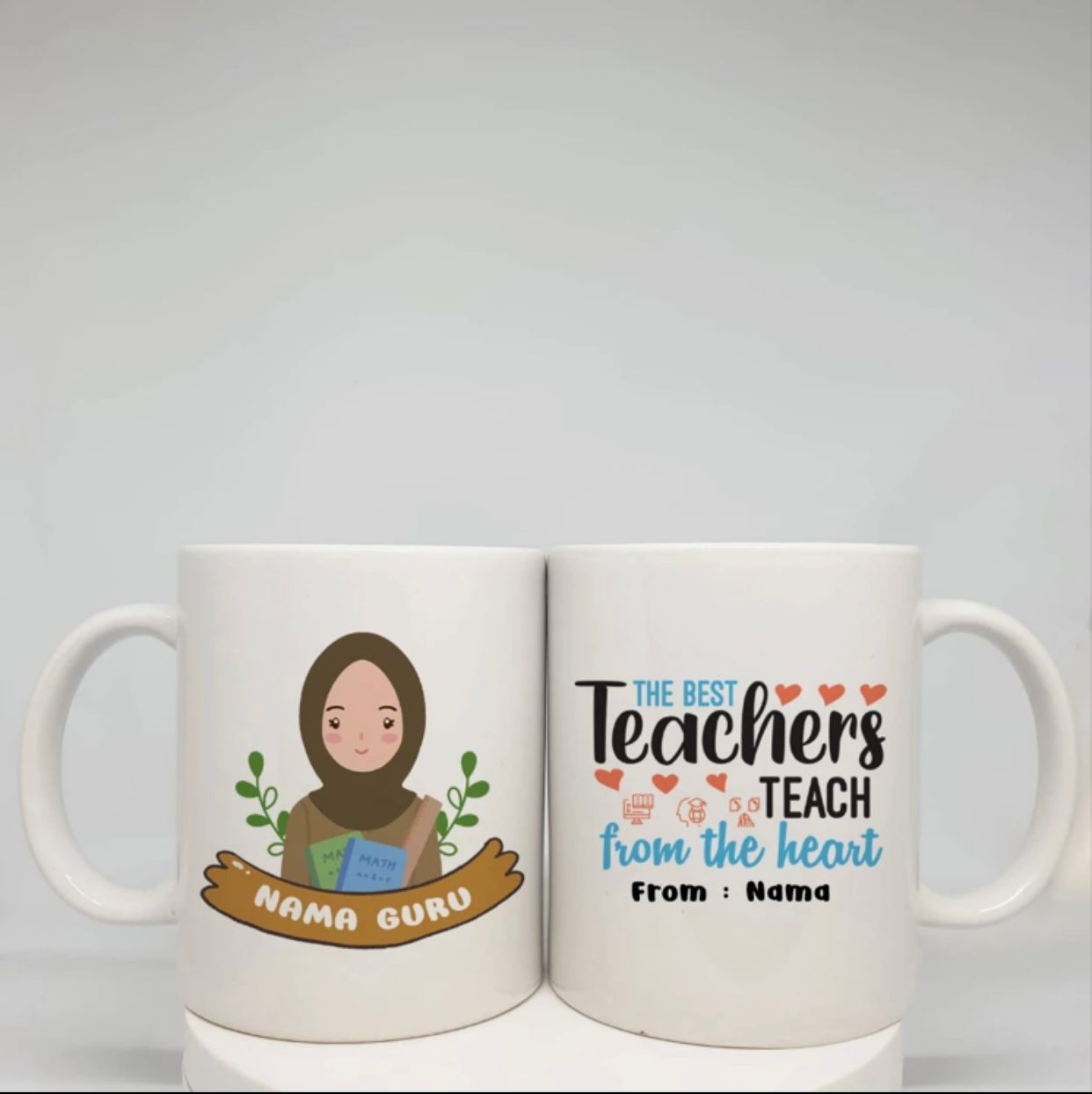 Mug Putih Bebas Desain