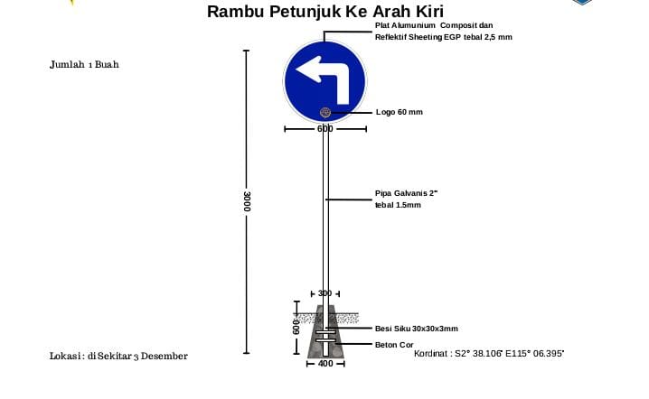 rambu petunjuk kearah kiri