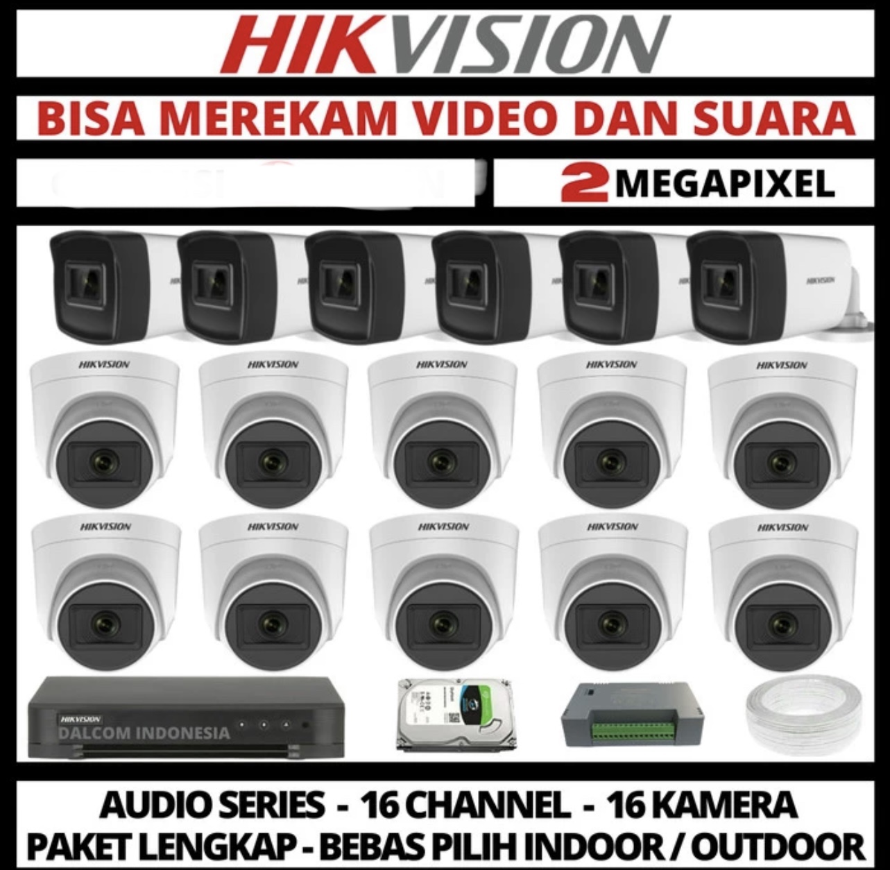 Paket cctv 16 channel hikvision