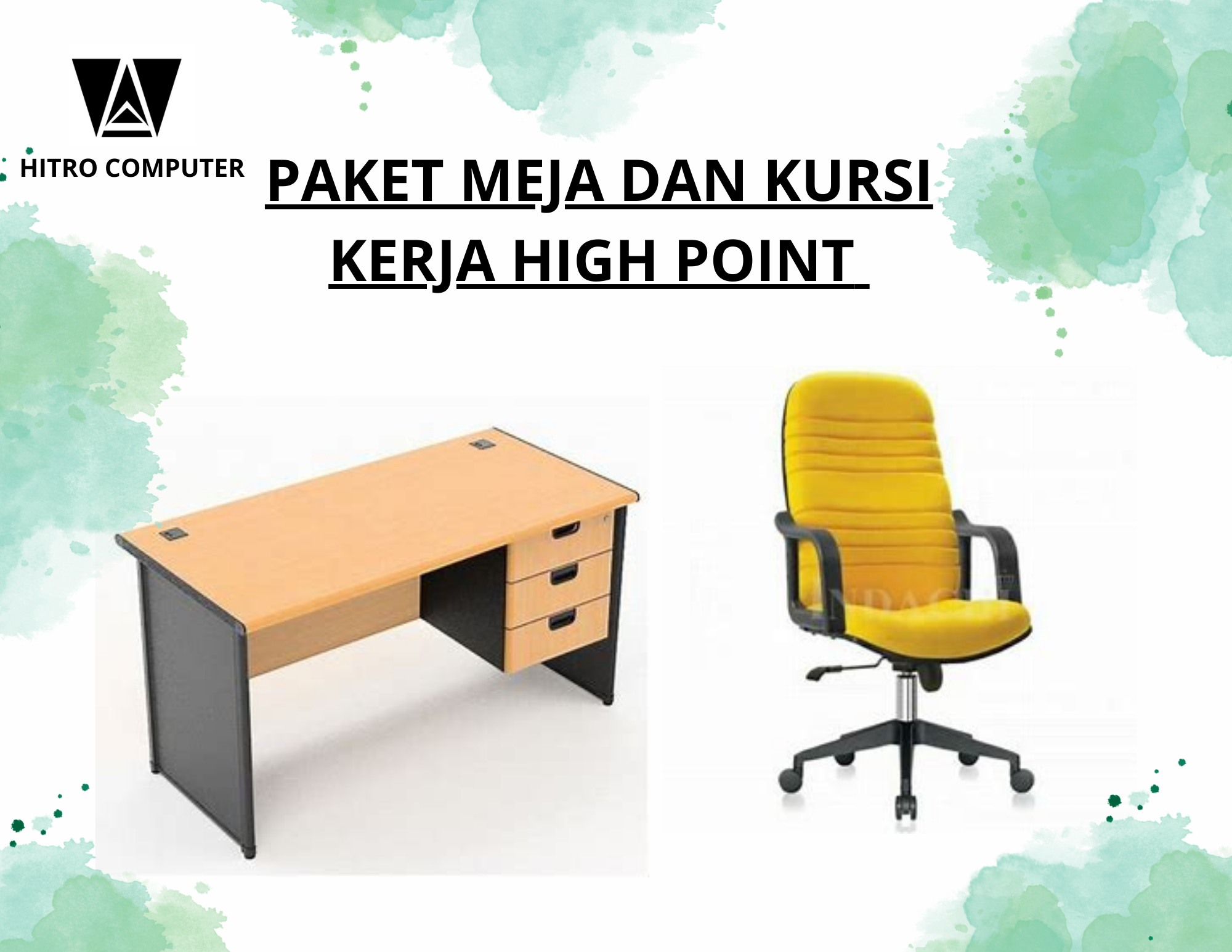 PAKET MEJA DAN KURSI KERJA HIGH POINT 