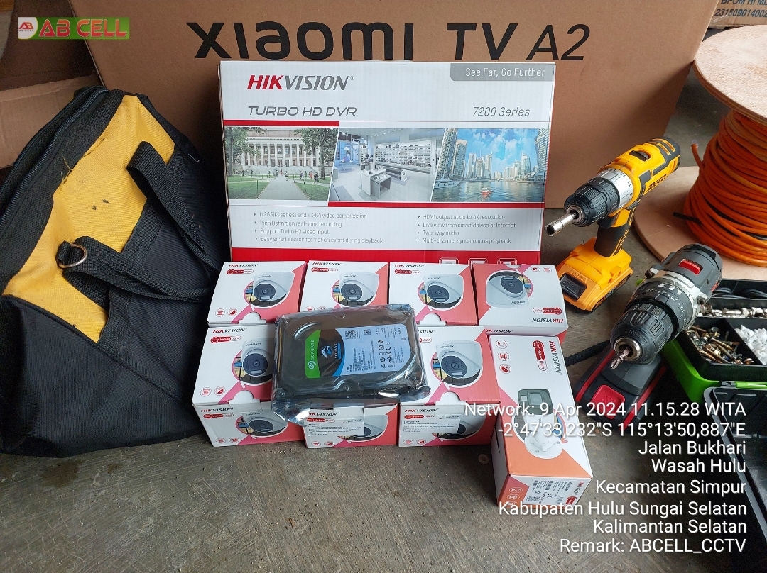 Paket 8 kamera cctv Hikvision 5mp full colour