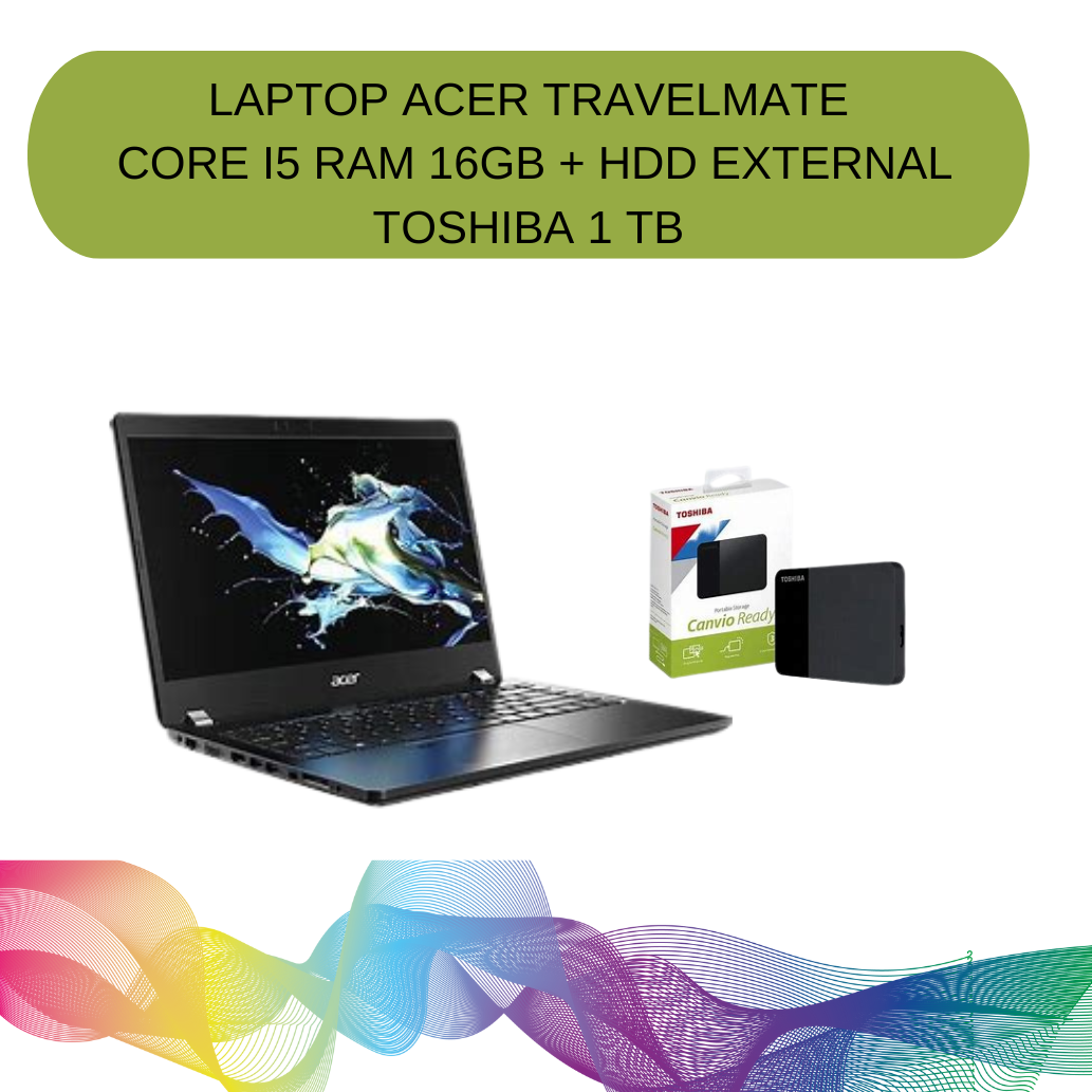 LAPTOP ACER TRAVELMATE CORE I5 RAM 16GB + HDD EXTERNAL 1 TB