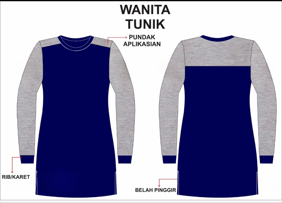 Kaos polo wanita tunik bordir