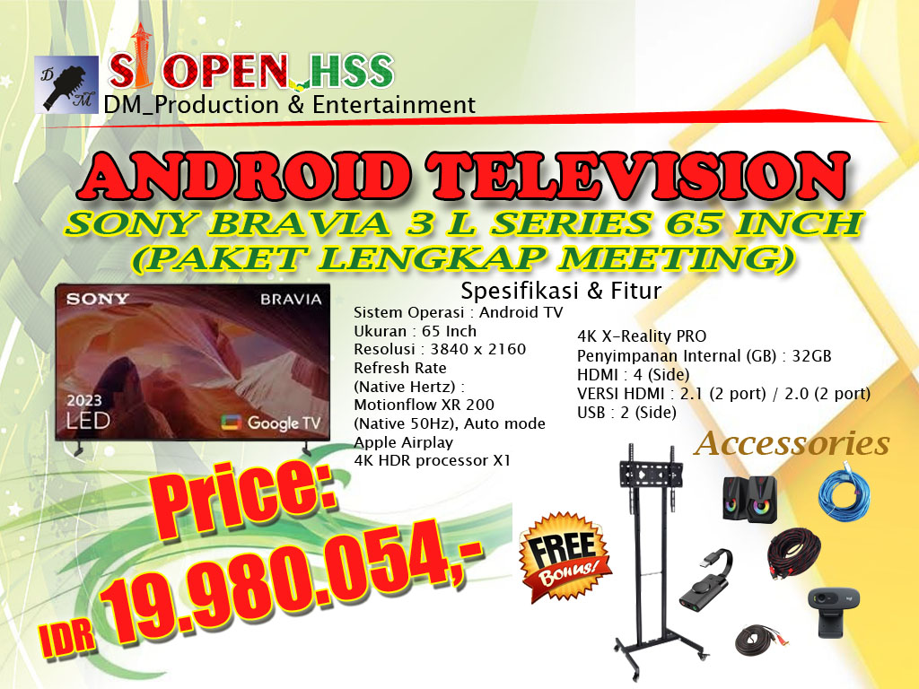 ANDROID TV 65 INCH (PAKET LENGKAP MEETING)