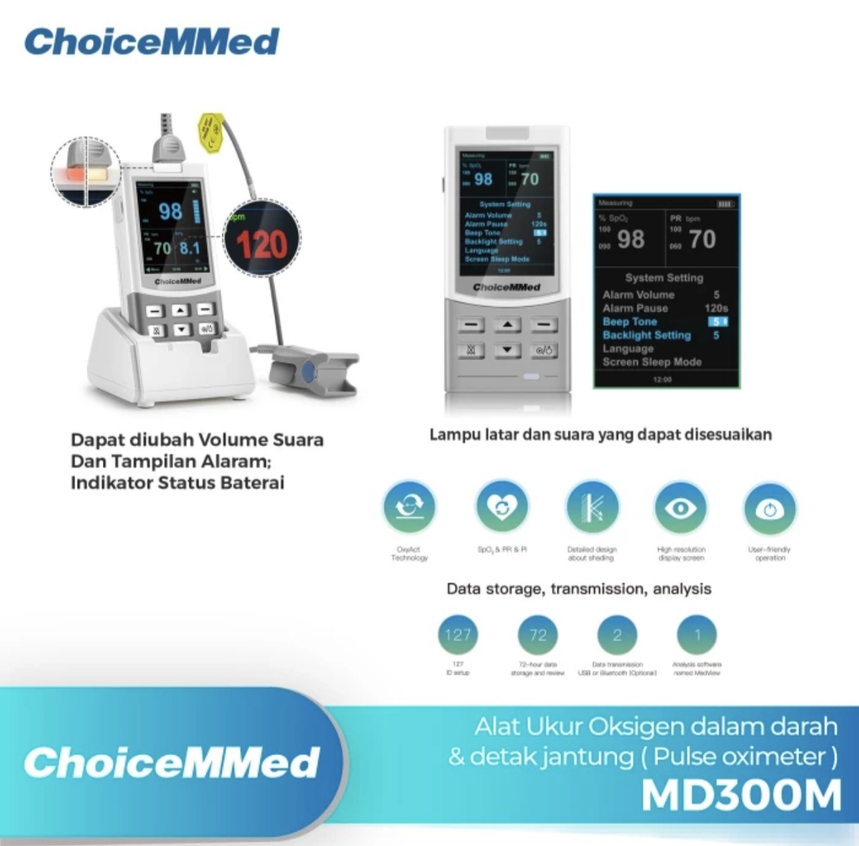 Saturasi Oksigen / Pulse Oximeter Choicemmed MD300M