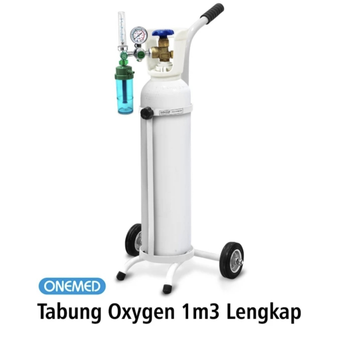 Tabung Oksigen 1m3 lengkap (Tabung Oxygen Trolly Regulator) OneMed