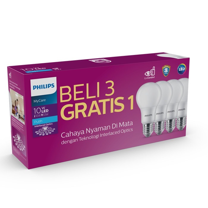 Bohlam led multipack philips 10w