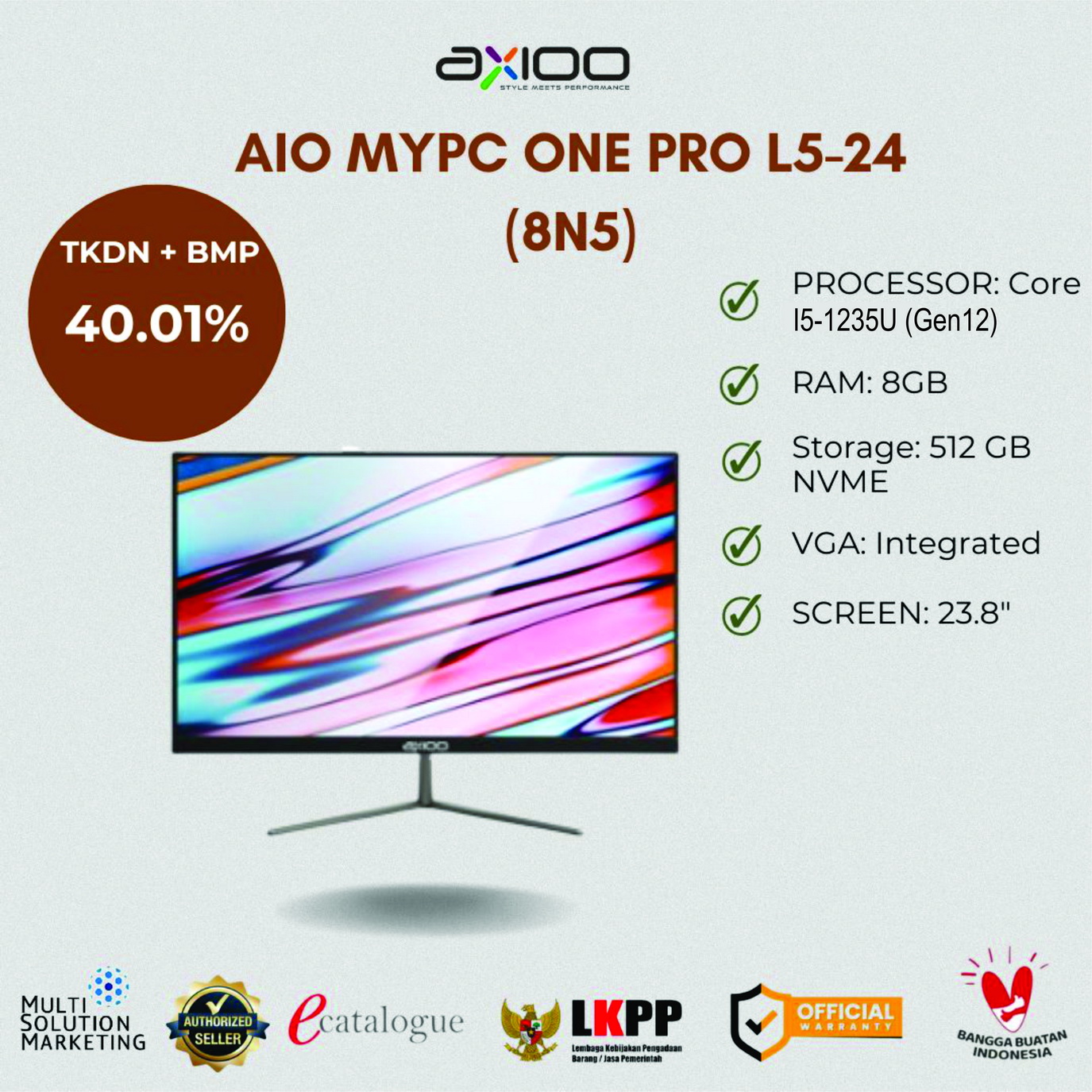 AIO AXIOO MYPC ONE PRO L5-24 (8N5) TKDN+BMP (40,01%)