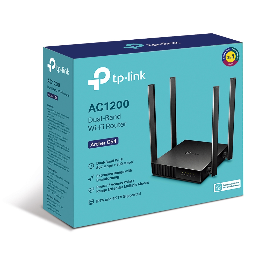 TP-LINK ROUTER WIFI DUAL BAND AC1200 ARCHER C54 4 ANTENA