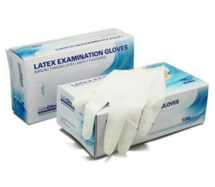 Saveglove Sarung Tangan Latex isi 100 Powdered Karet non steril Handschoon Cleaning