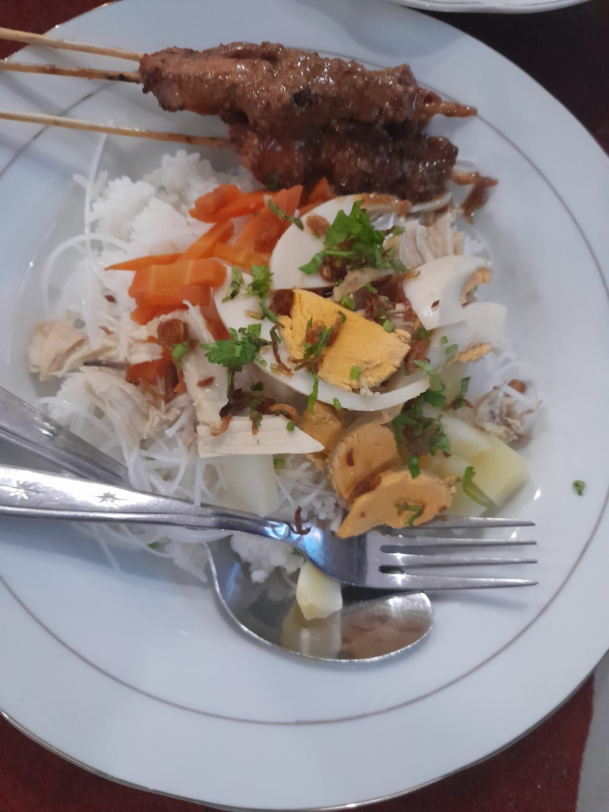 nasi sop + Sate