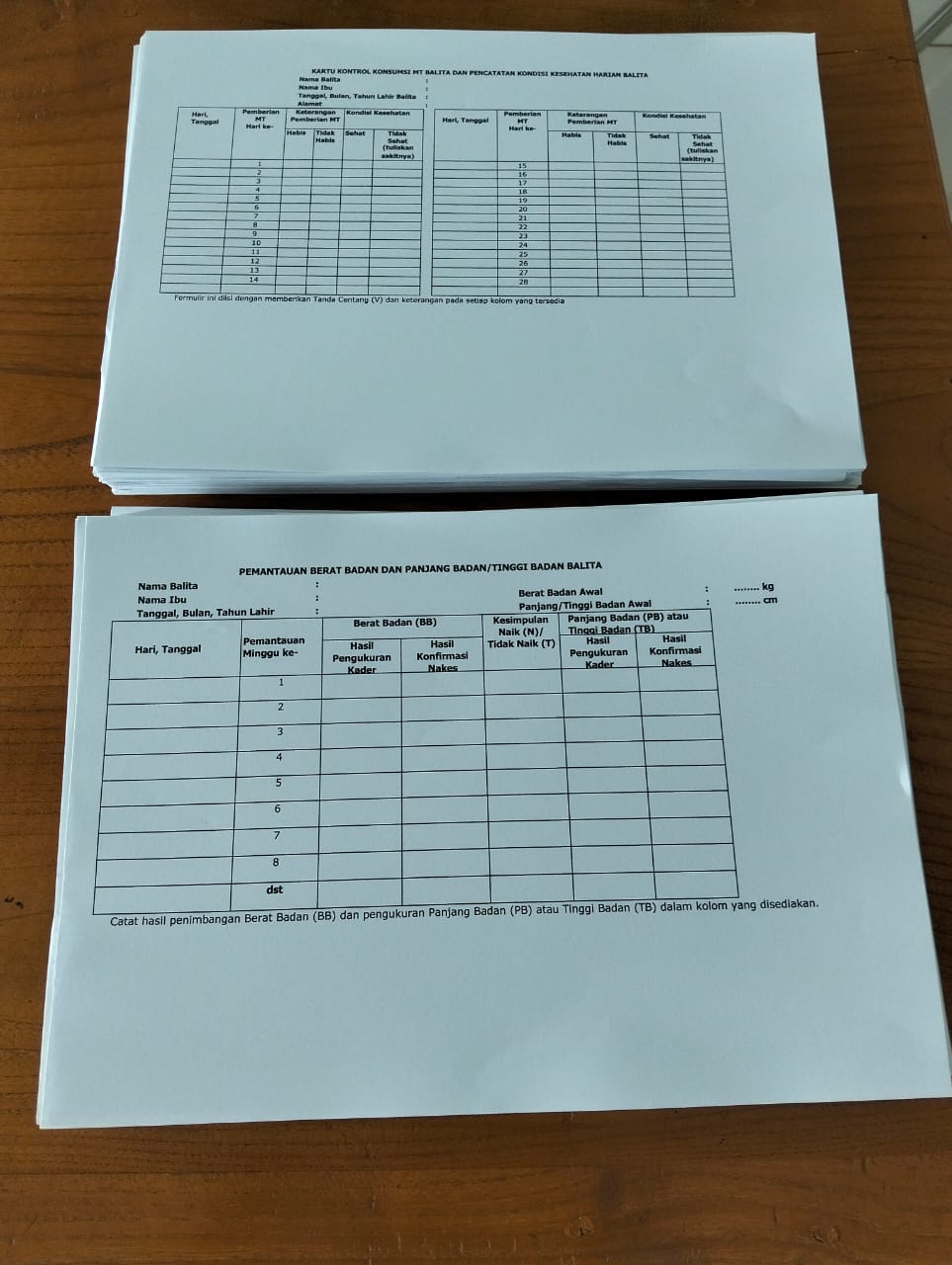 CETAK BLANKO PEMANTAUAN BALITA