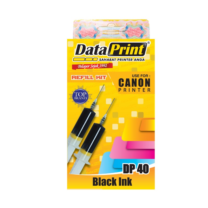 Tinta Refill DataPrint Hitam DP 40 untuk Printer Canon