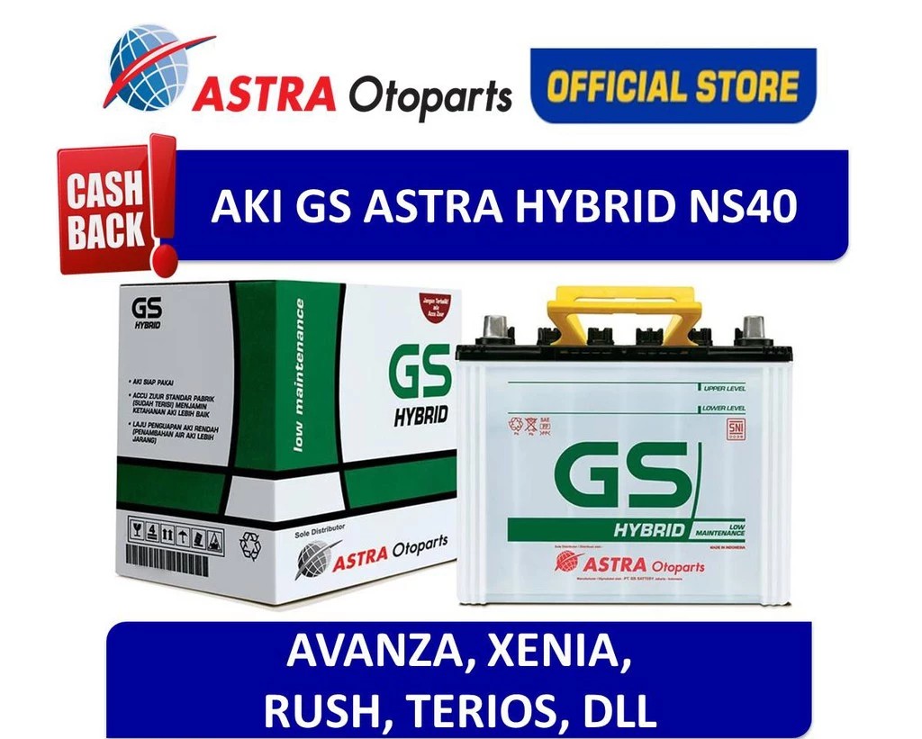 GS ASTRA Hybrid NSc40 Aki Mobil Avanza, Xenia, Rush, Terios, dll