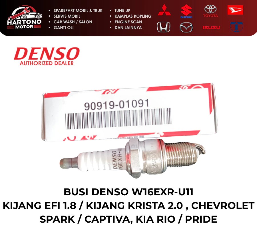 ASLI BUSI DENSO W16EXR-U11 Kijang Efi 1.8 / Kijang Krista 2.0 , Chevrolet Spark / Captiva, Kia Rio / Pride