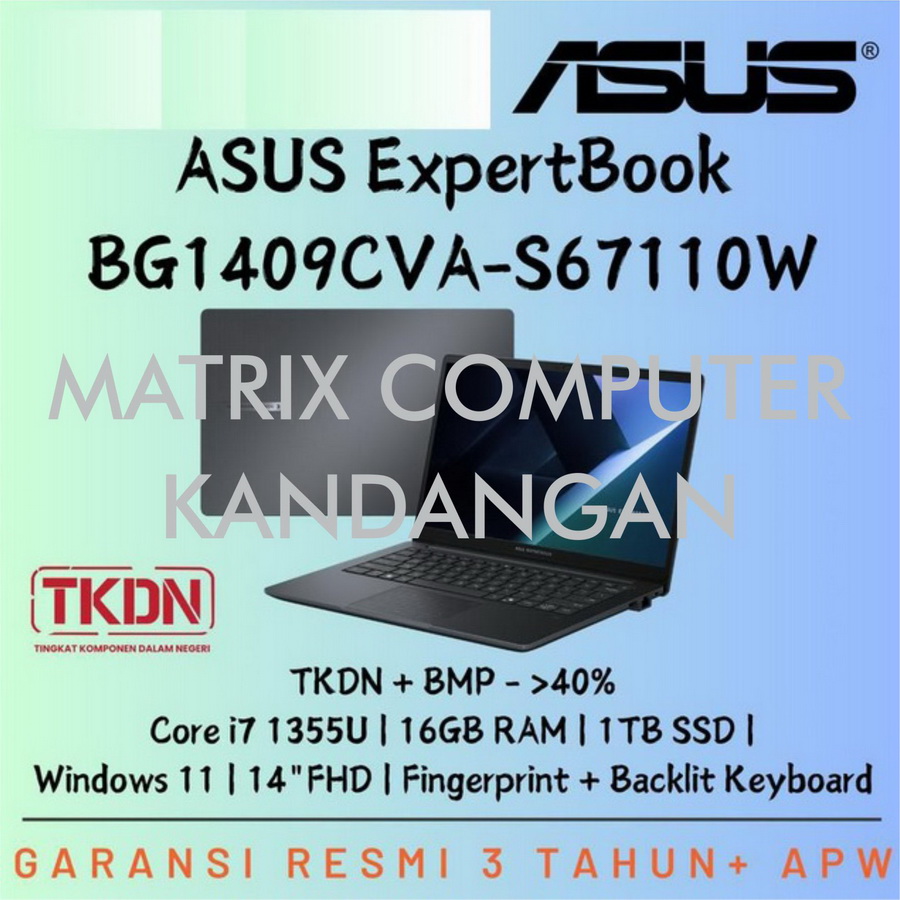 LAPTOP ASUS ExpertBook BG1409CVA-S67110W CORE i7 1355U (TKDN)