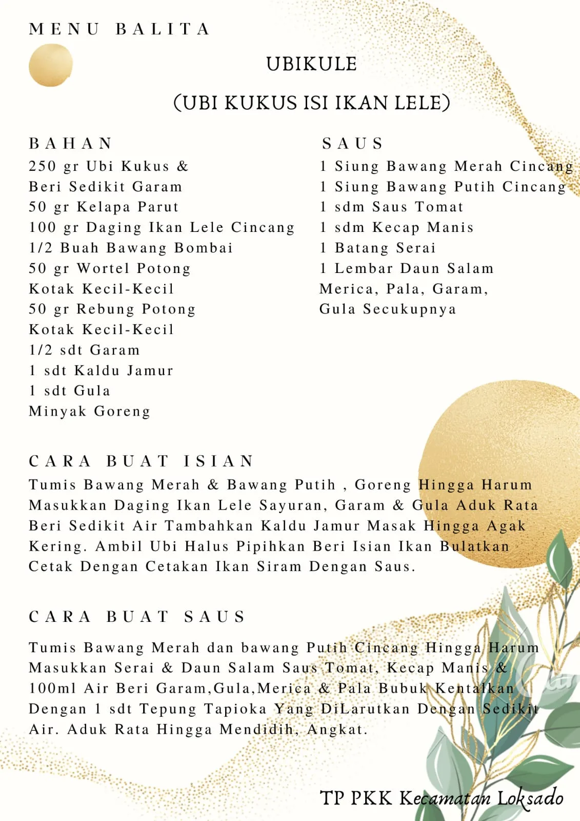 Bahan Lomba Masak Kec. Loksado Menu Balita 4