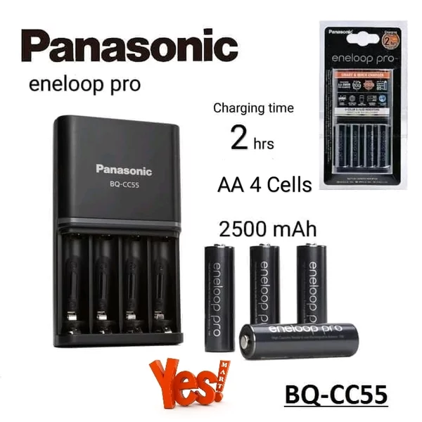 Eneloop Pro Charger + Baterai 4 Panasonic Rechargeable Battery AA