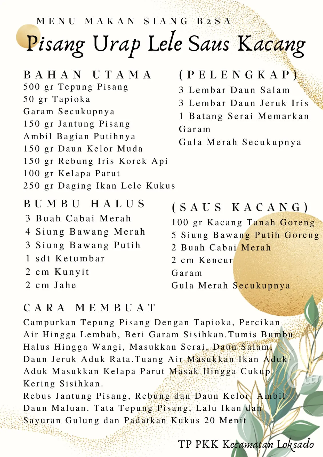 Bahan Makanan Lomba B2SA Kec. Loksado 1