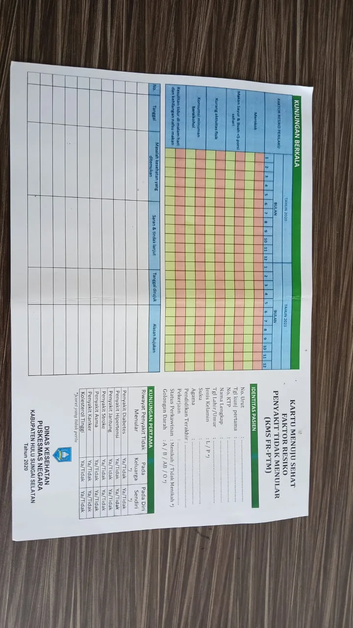 Formulir pengukuran faktor resiko PTM