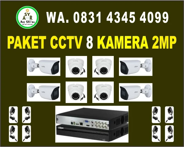 CCTV 8 Kamera 2 MegaPixel sudah dengan pasangnya