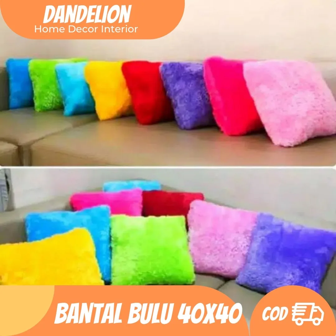 Bantal Sofa Bulu uk. 40x40cm