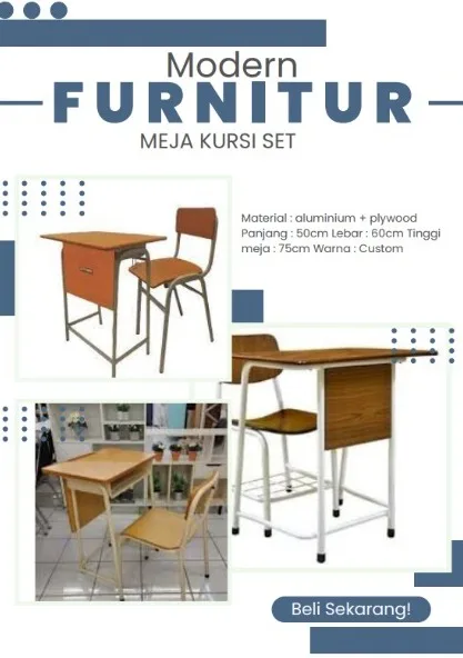 MEJA KURSI SET COSTUM "MODERN FURNITUR" (UNTUK KANTOR, PERPUSTAKAAN, HOTEL, RUMAH TANGGA)