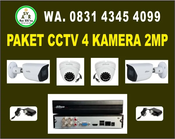 CCTV 4 KAMERA 2 MegaPixel sudah dengan pasangnya
