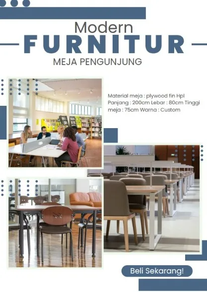 MEJA PENGUNJUNG type.1 COSTUM "MODERN FURNITUR" (UNTUK KANTOR, PERPUSTAKAAN, HOTEL, RUMAH TANGGA)