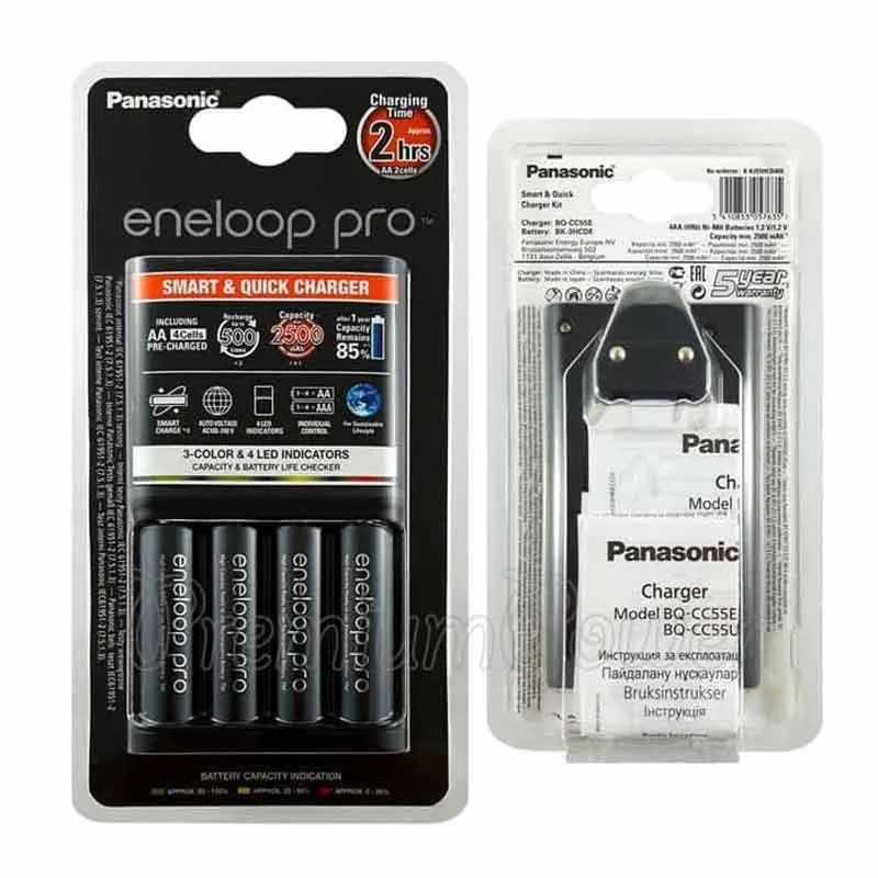 Eneloop Pro Charger + Baterai 4 Panasonic Rechargeable Battery AA