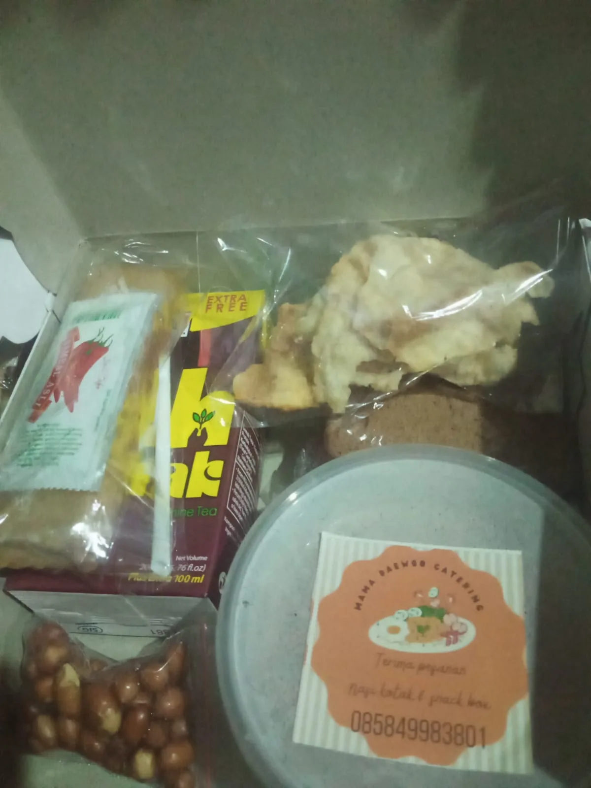 PAKET SNACK 3 (TEH KOTAK+MELINJO+KACANG+RISOL+PUDING)
