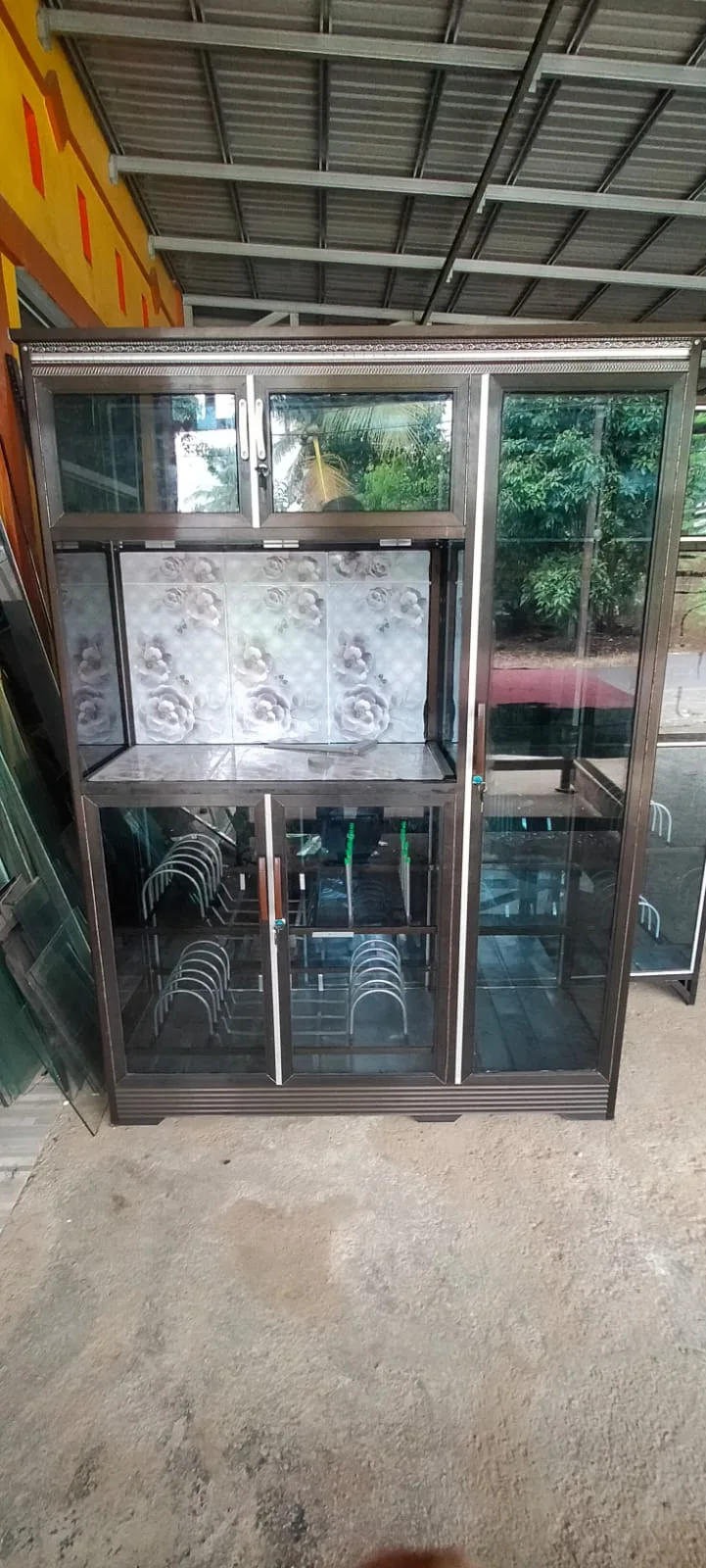 Rak piring aluminium 3 pintu