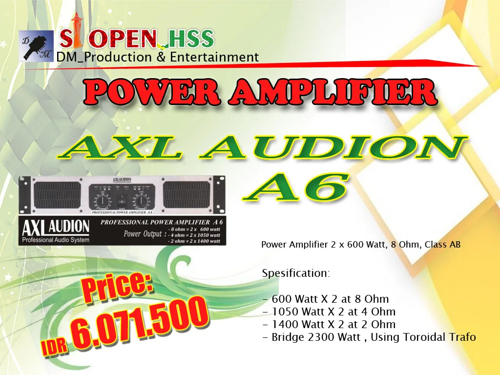POWER AMPLIFIER AXL AUDION A6