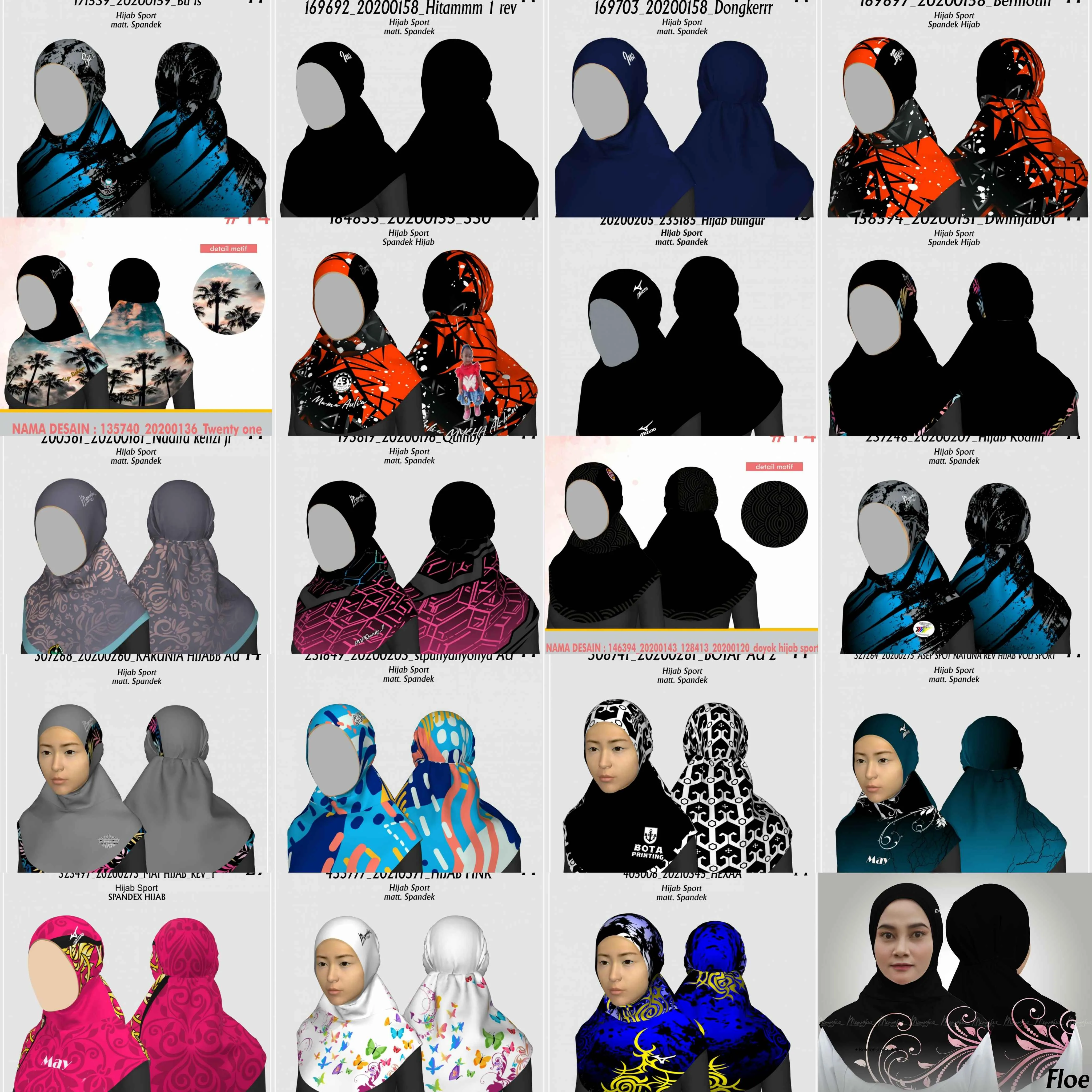 Hijab sport,hijab sekolah costum full printing