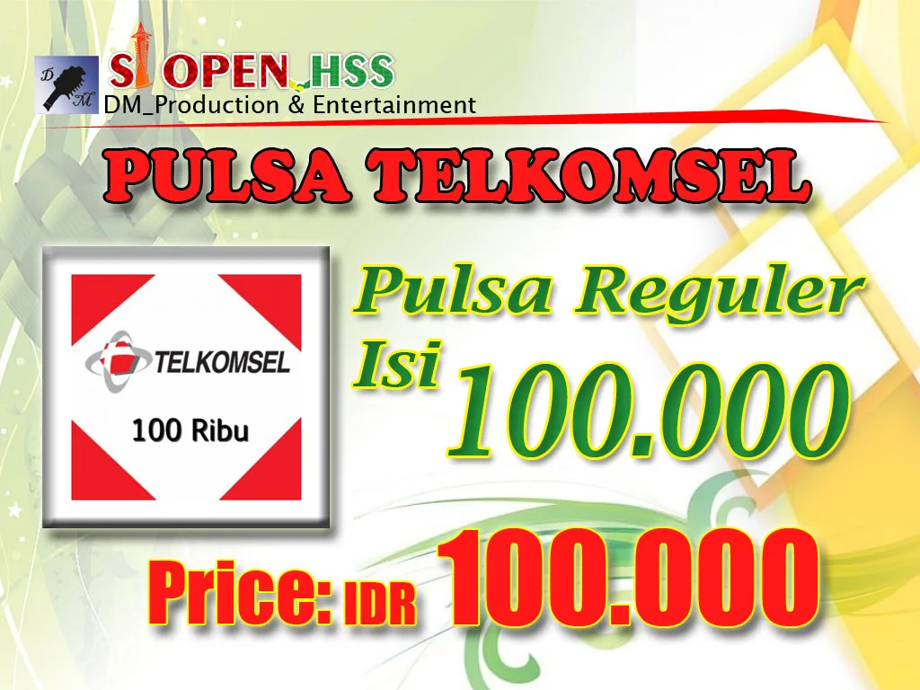 PULSA REGULER TELKOMSEL ISI 100 RIBU