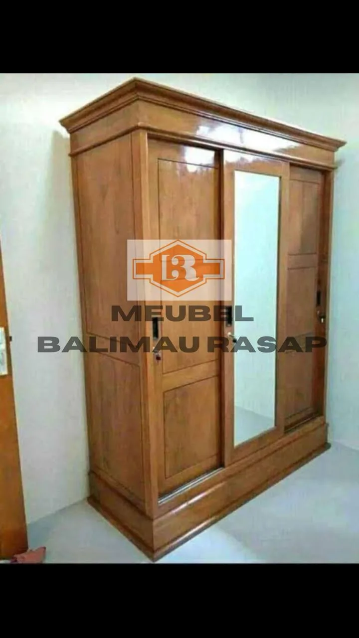 Lemari Kayu Pintu 3 (Meubel Balimau Rasap)