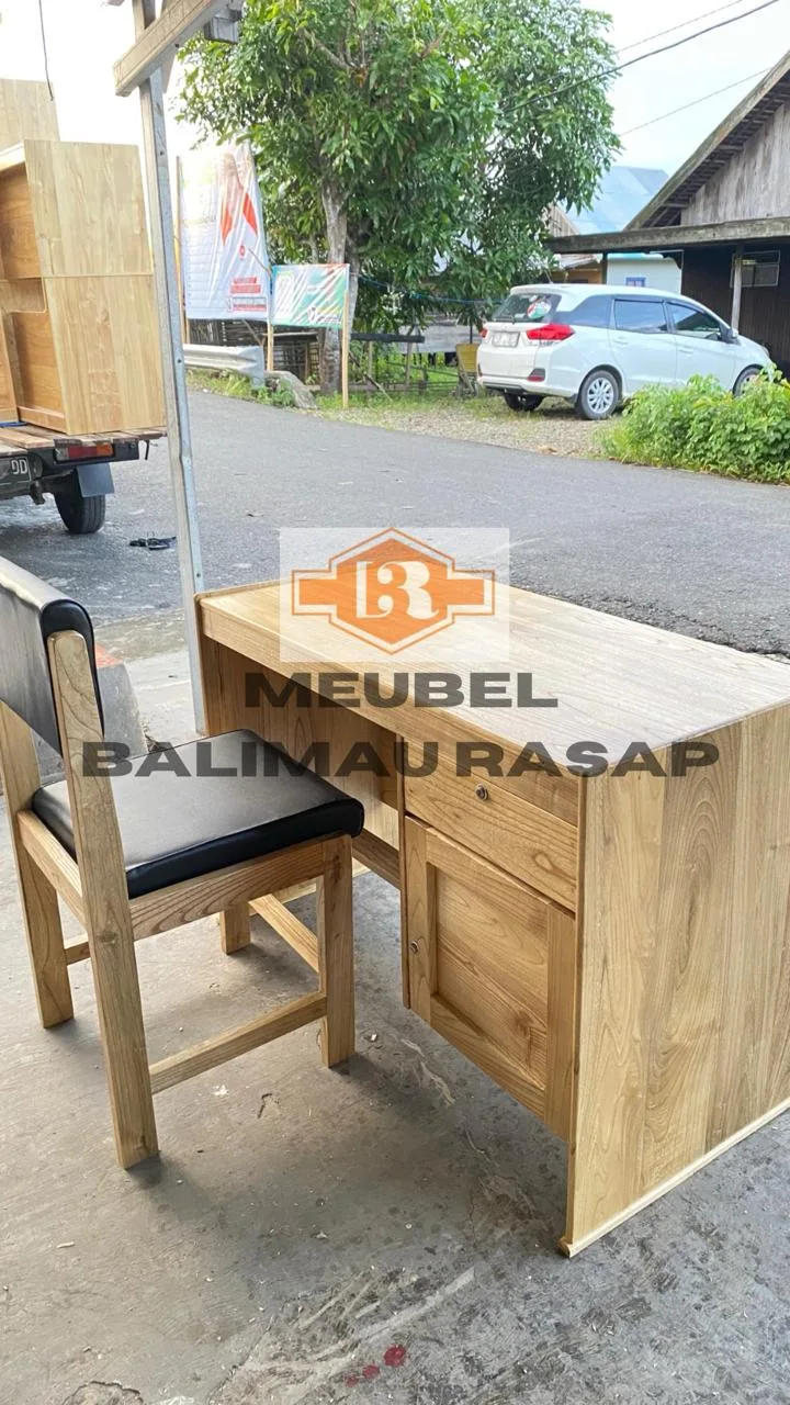 1 set Meja Kerja + Kursi Jok (Meubel Balimau Rasap)