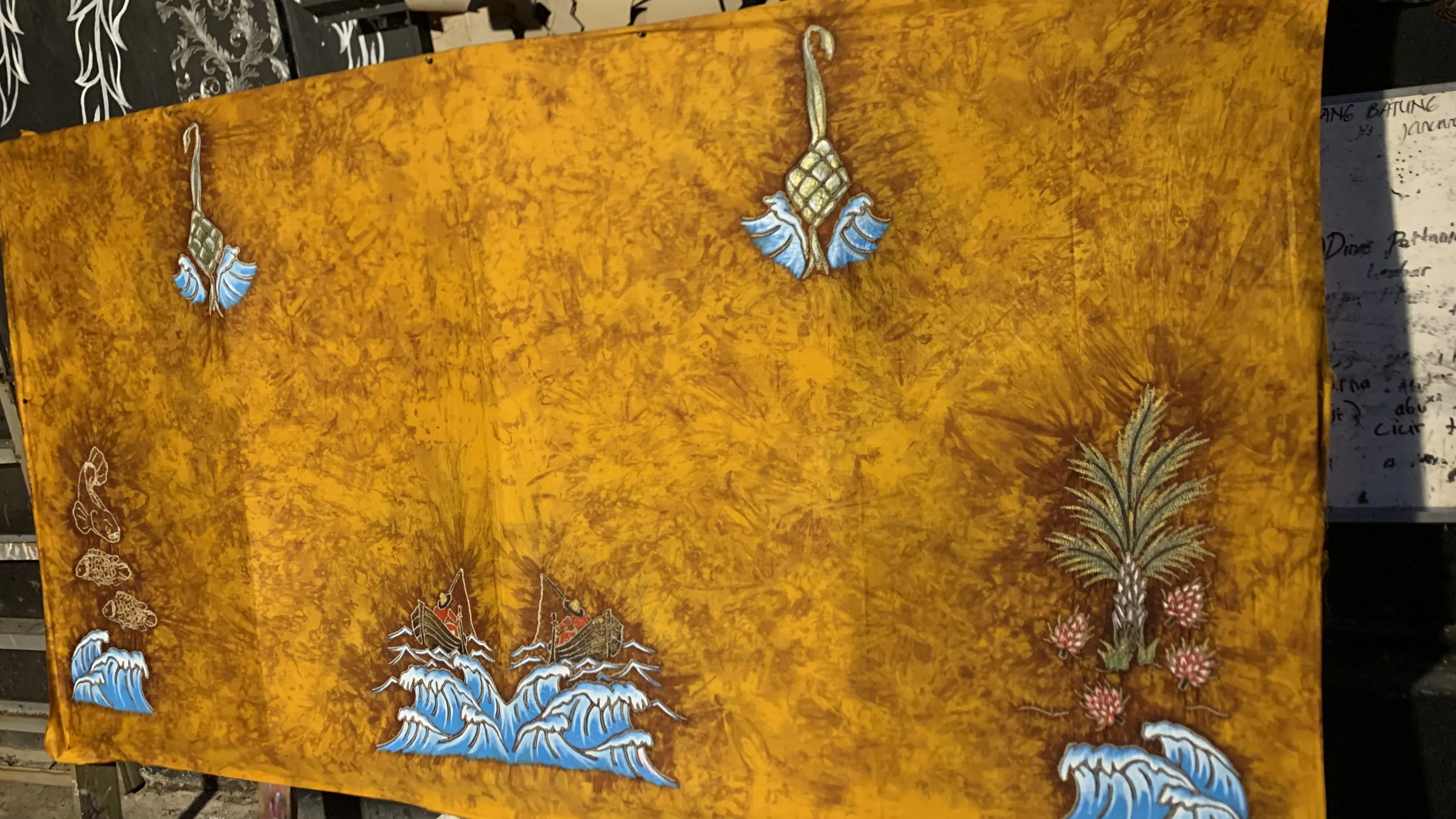 1 set katun sutera lukis