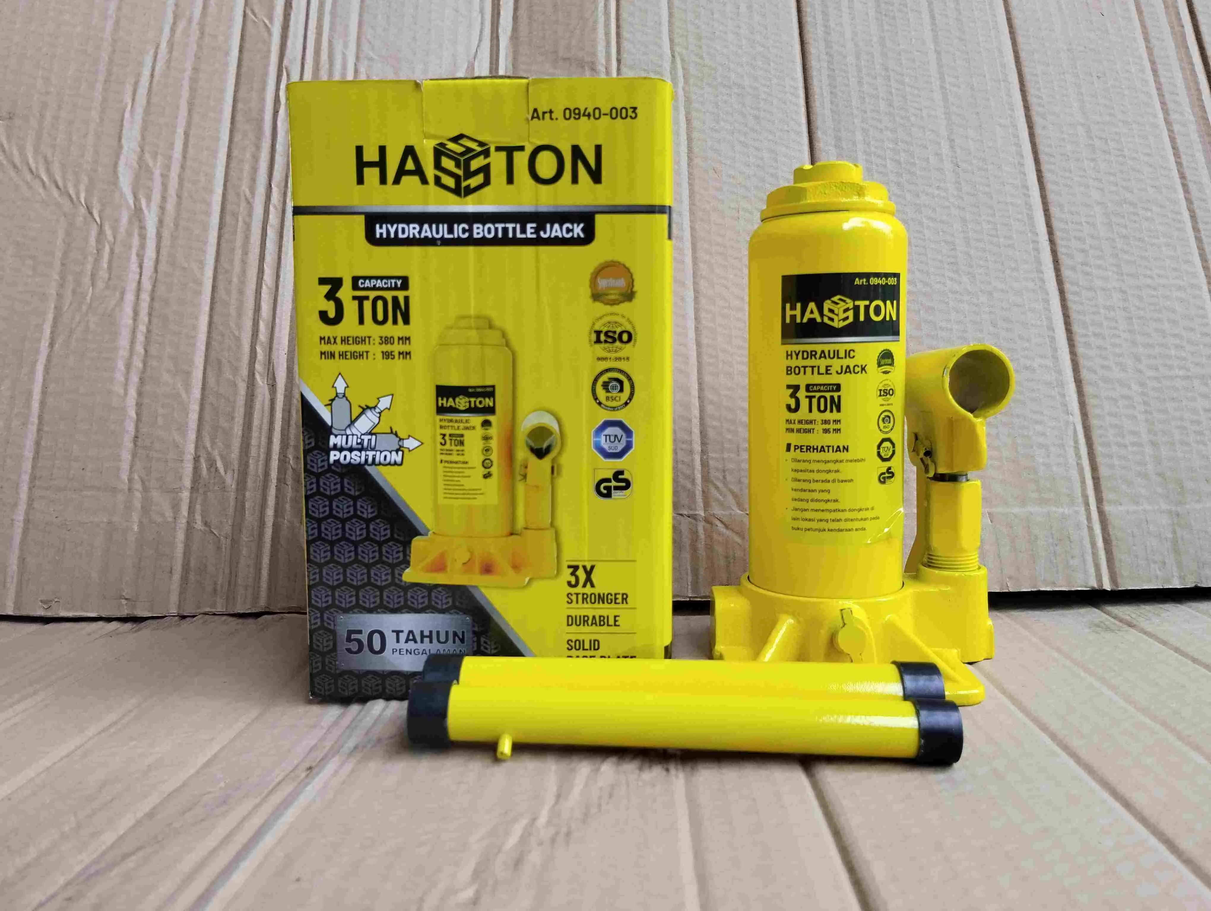 Dongkrak Botol Hidrolik 3 Ton Hasston